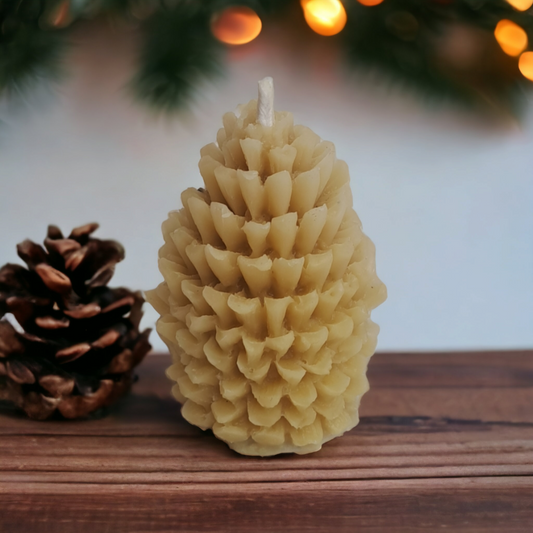 Pinecone Beeswax Candle