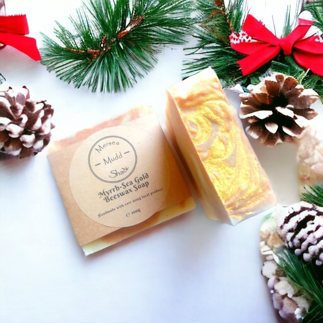 Myrrh-Sea Gold Festive Beeswax Soap Bar